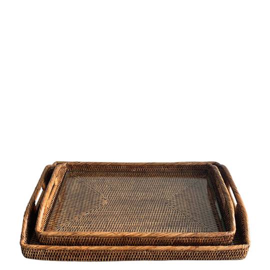 MORNING BREAKFAST TRAY SET 2 WITH GLASS INSERT
